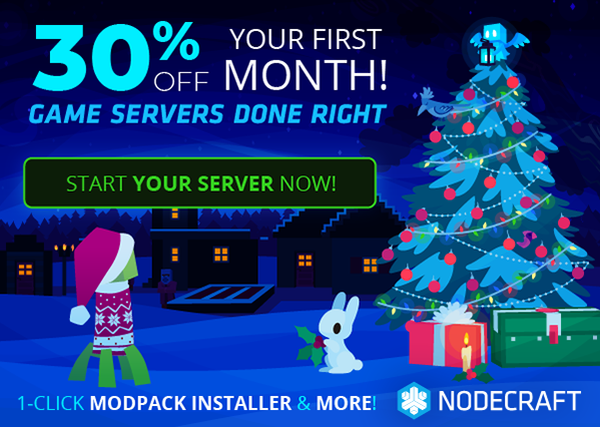 Game characters gather in front of a snowy Minecraft village. 30% off your first month!